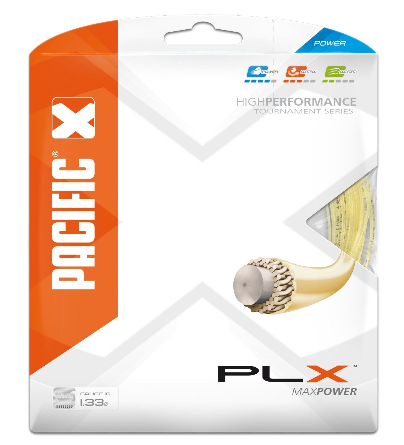Pacific Tennissaite PLX (Power+Touch) natur 12m Set, Saitendicke: 1.28