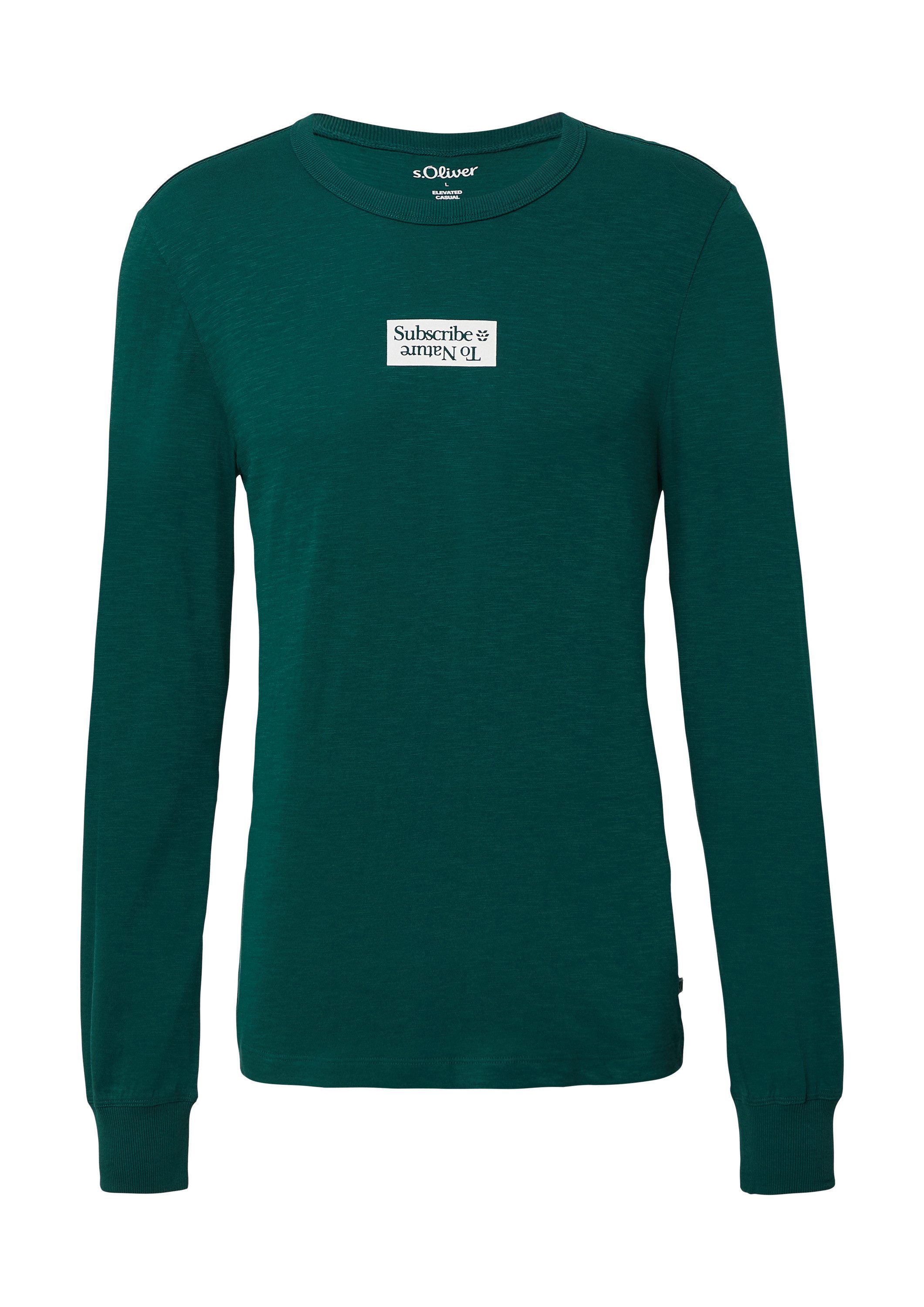 s.Oliver Langarmshirt T-Shirt Longsleeve mit Flammgarnstruktur günstig online kaufen