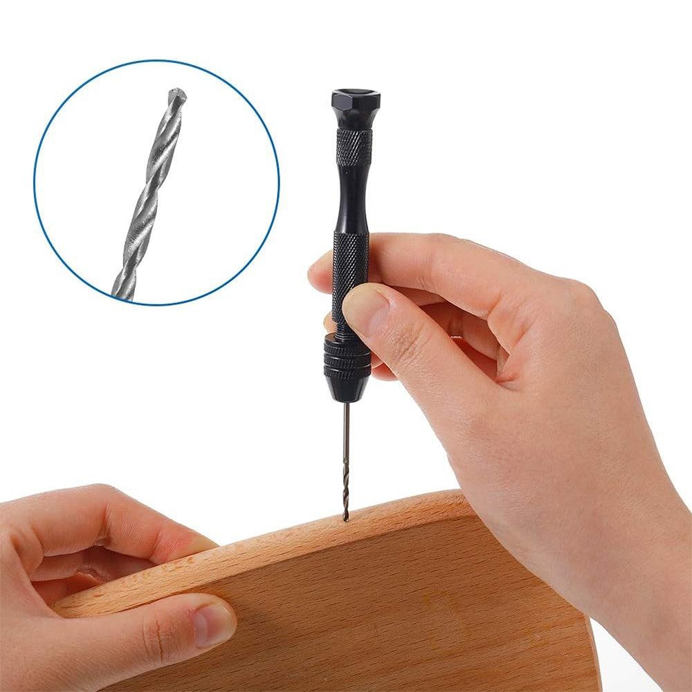 AFKSMILE Holzbohrer 26 Stück Handbohrer,Mini Bohrmaschine mit 25 Spiralbohrern (0.5–3mm), (26-tlg), für Handbohr, Metall, Holz, Schmuck & Modellbau, DIY Bohrarb – Bild 4 von 5