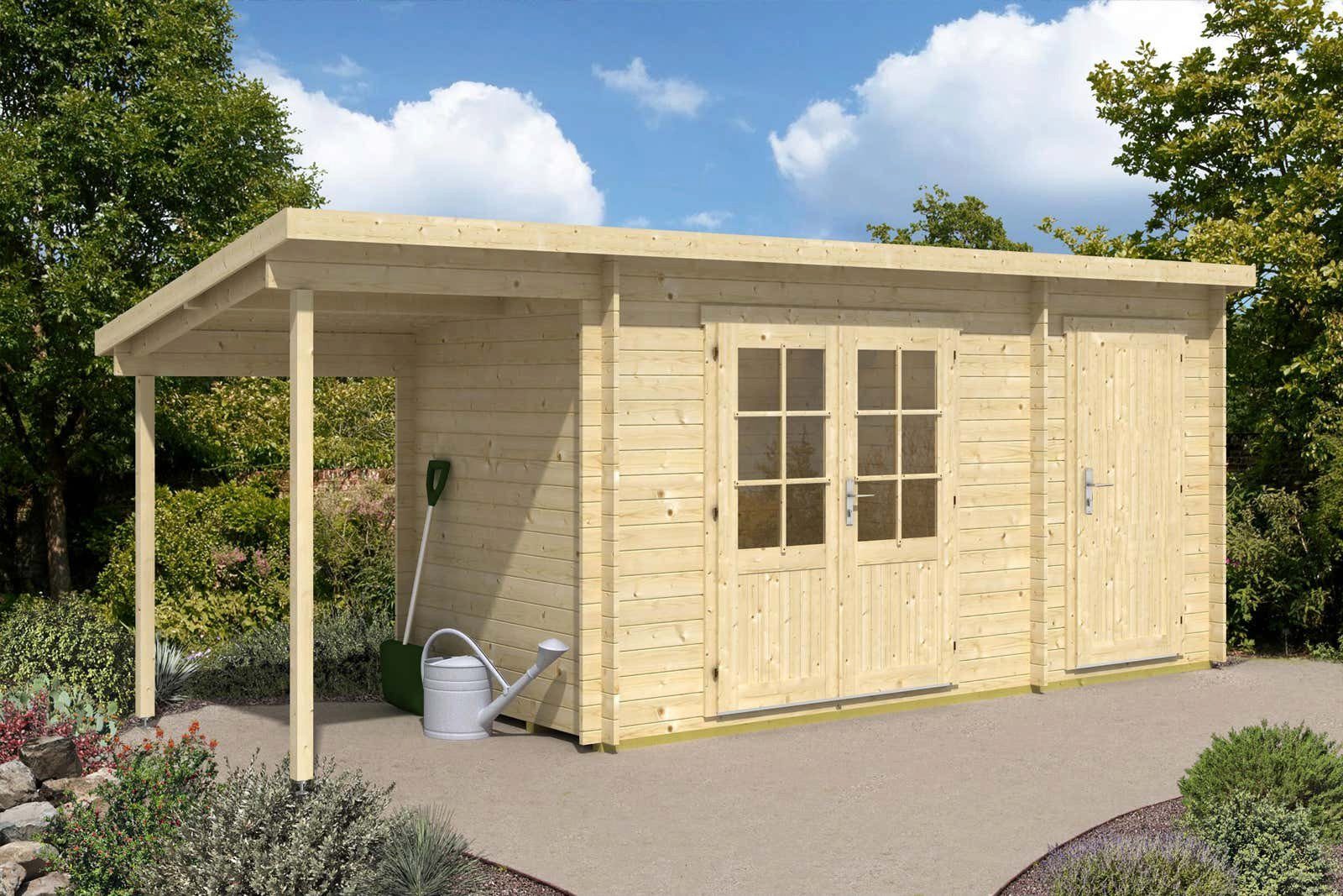 Alpholz Gartenhaus Holz Martina-28 mit Anbau günstig online kaufen