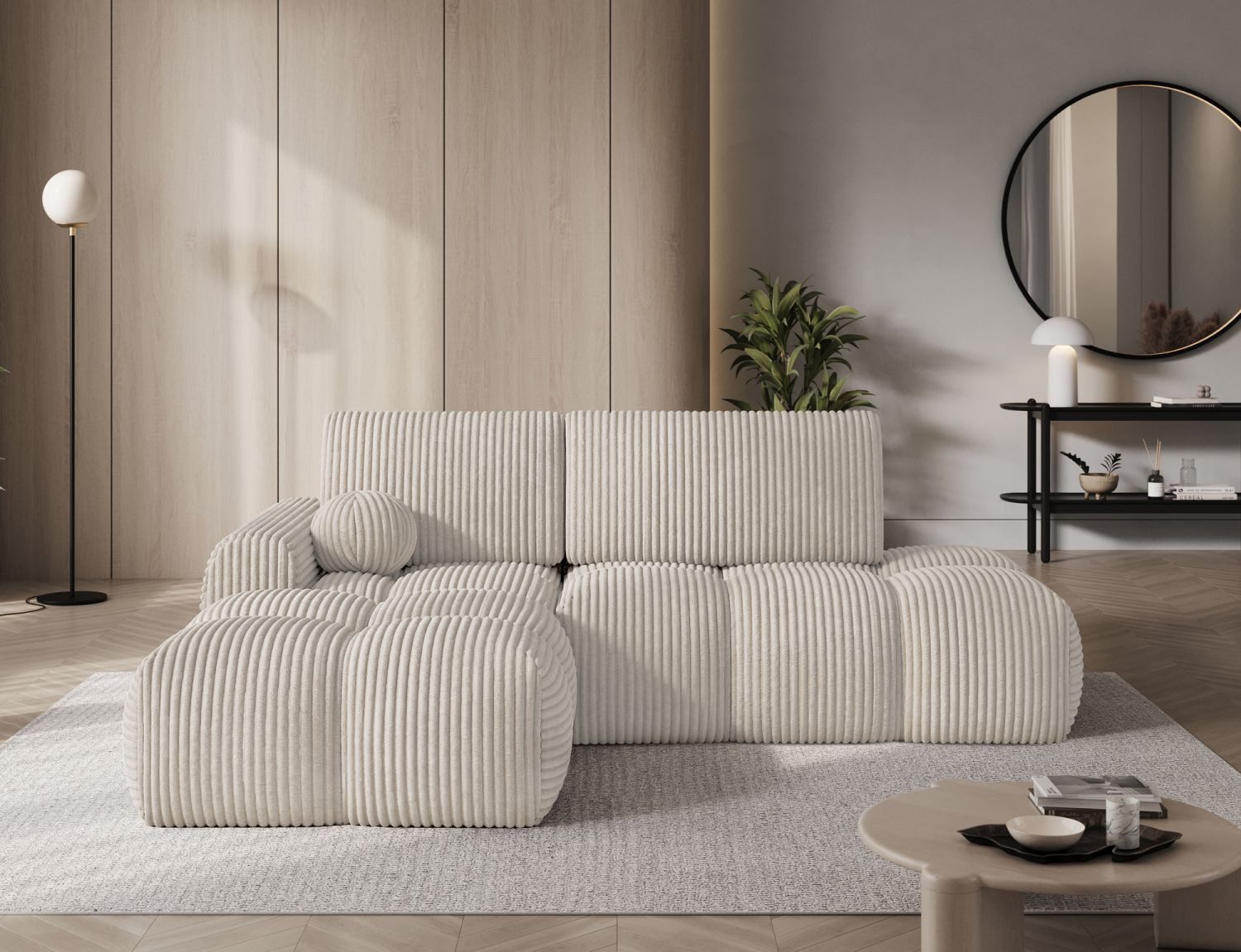 Lukas Möbel Ecksofa Ecksofa Vittario mit Bettkasten Schlaffunktion in Bubble Design, mit Bettfunktion und Stauraum in Bubble-Optik