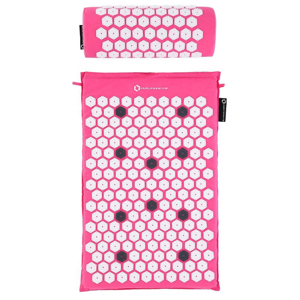 HMS Premium Akupressurmatte Akupressurmatte mit Kissen (Spar-Set, 1-St., fördert Durchblutung), verbessert die Durchblutung und reduziert Verspannungen