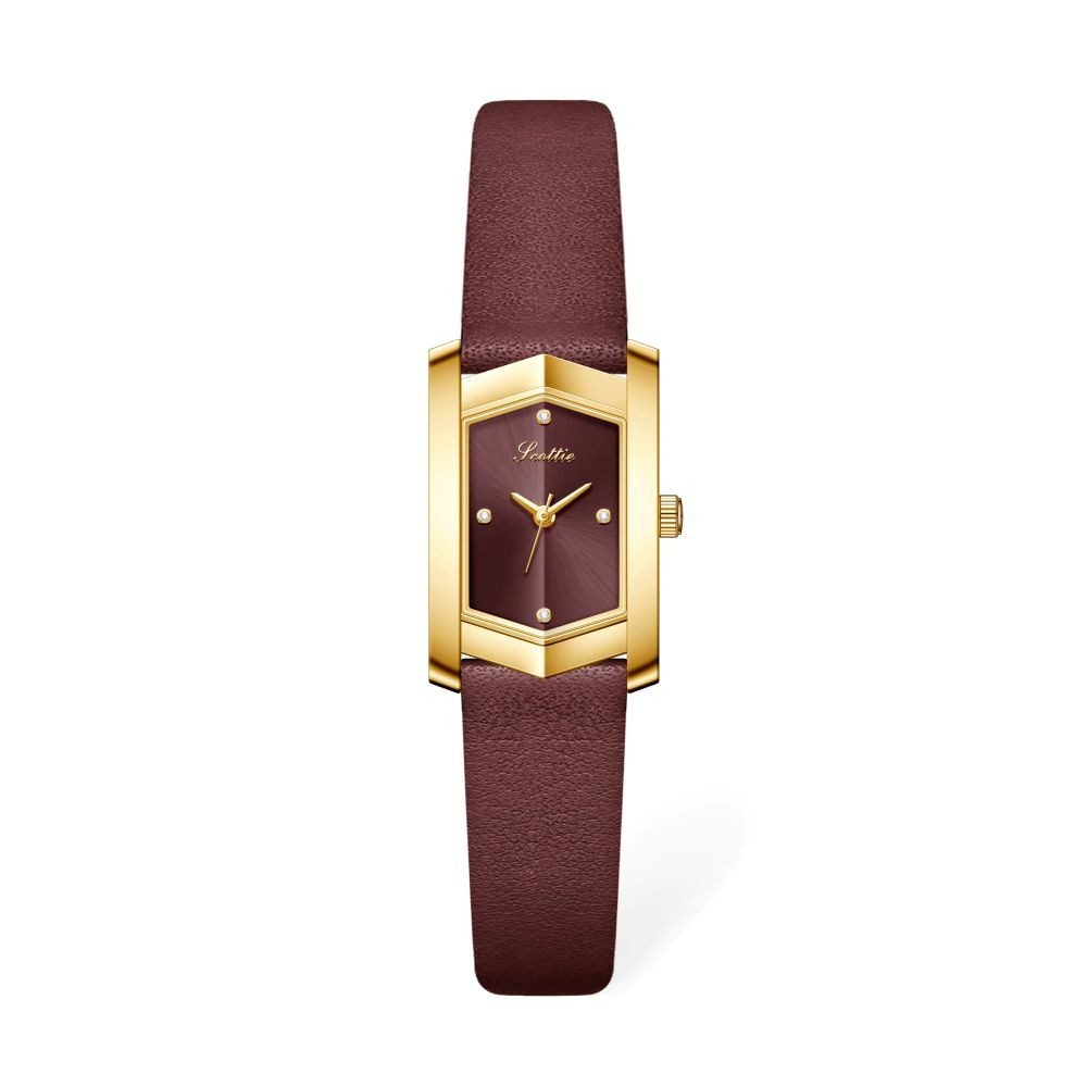 Tidy Quarzuhr Scottie 9851 Damenuhr mit Quarzwerk und Lederarmband 9851