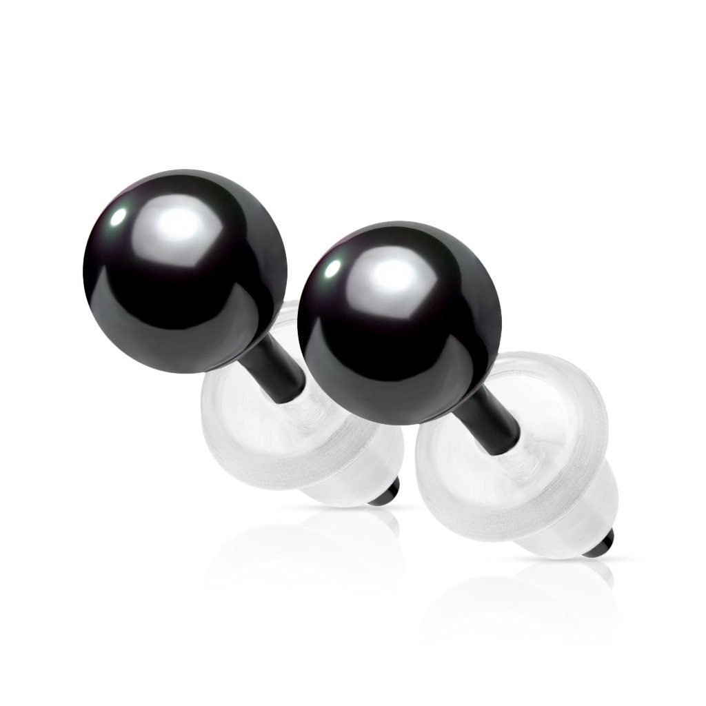BUNGSA Ohrring-Set Kugel-Ohrstecker 6mm aus Keramik Damen (1 Paar (2 Stück), 2-tlg), Ohrschmuck Ohrringe