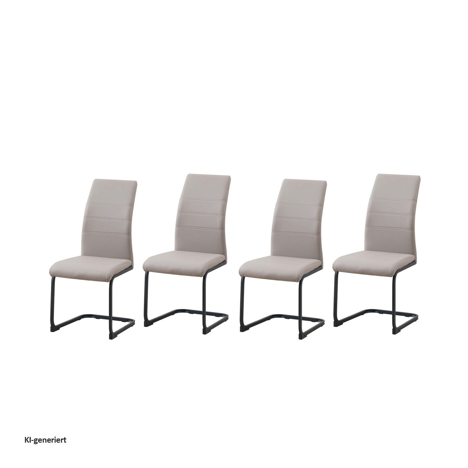 HTI-Living Freischwinger Schwingstuhl SallyP PU Cappuccino (Set, 4 St), Freischwinger Esszimmerstuhl Kunstleder