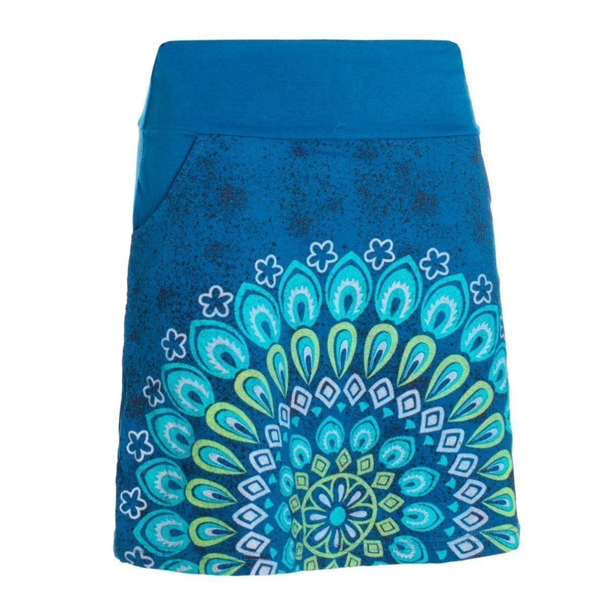 Vishes Minirock Damen Baumwolle Blumen-Muster breiter Bund zum Schnüren mit Taschen Alternative Bekleidung, Ethno, Hippie, Retro Style – Bild 4 von 4