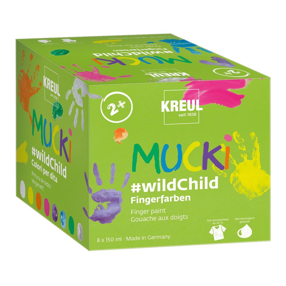 C. KREUL Fingerfarbe KREUL Пальчиковые краски MUCKi #wildChild 8x150ml