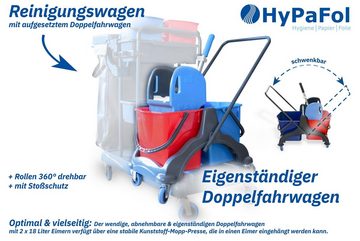 Hypafol Putzwagen HY-2005, (SET, Eimer,Halterung für Besen, Möppe,Mikrof.Tücher,Kehrgarnitur,Warnschild)