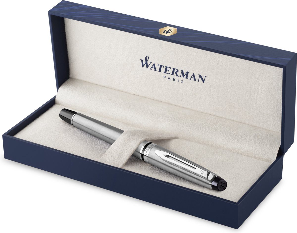 Waterman Füllfederhalter Expert-Füllpen Edelstahl/Chrom, Medium, (1-tlg), für Rechts- und Linkshänder