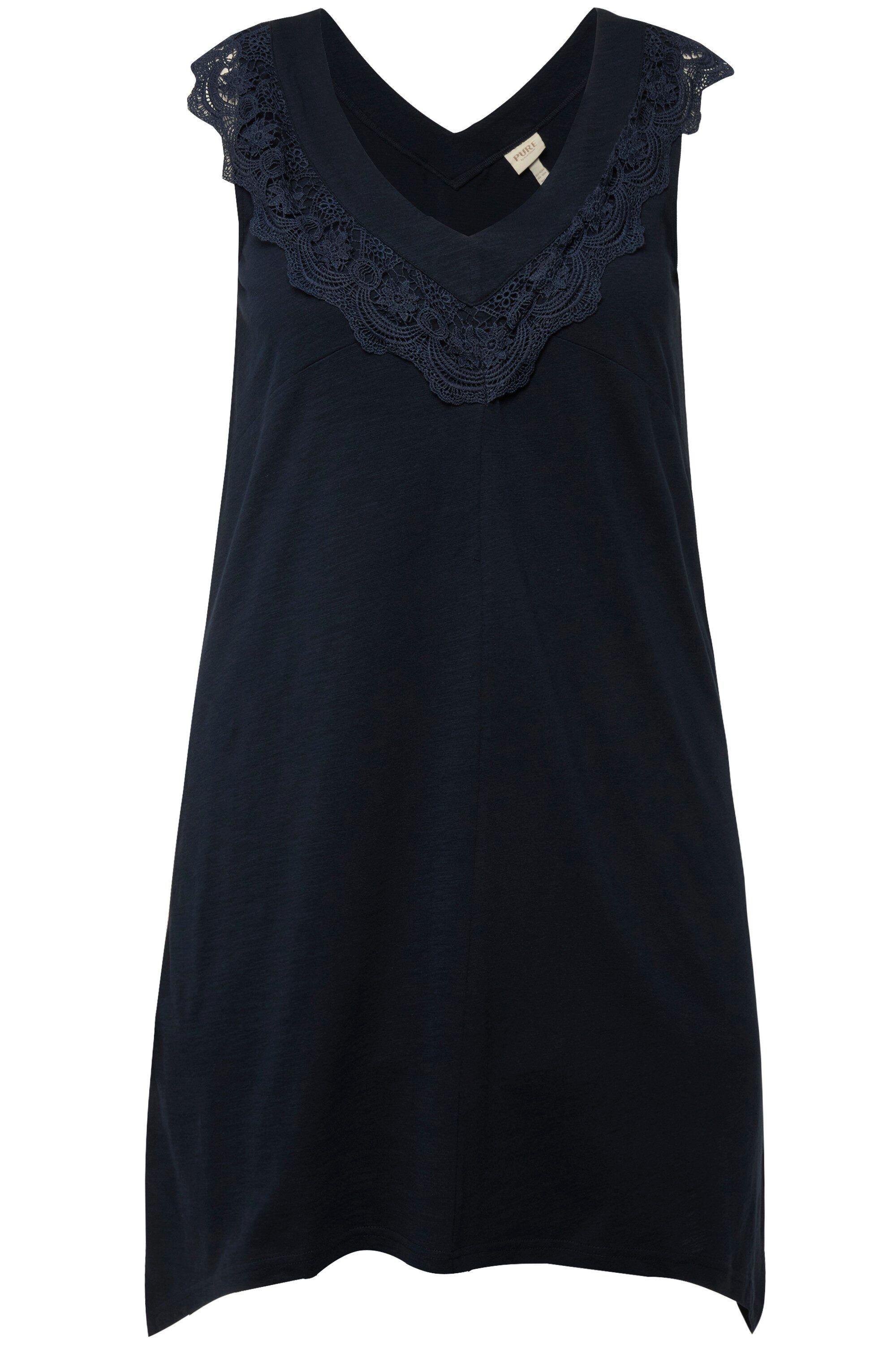 Ulla Popken Longtop Longtop Spitze V-Ausschnitt günstig online kaufen