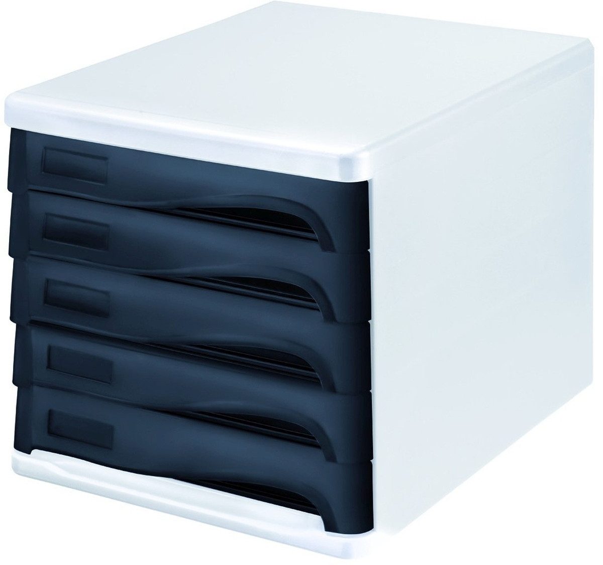 HELIT Organizer Schubladenbox 5 Schübe schwarz/lichtgrau