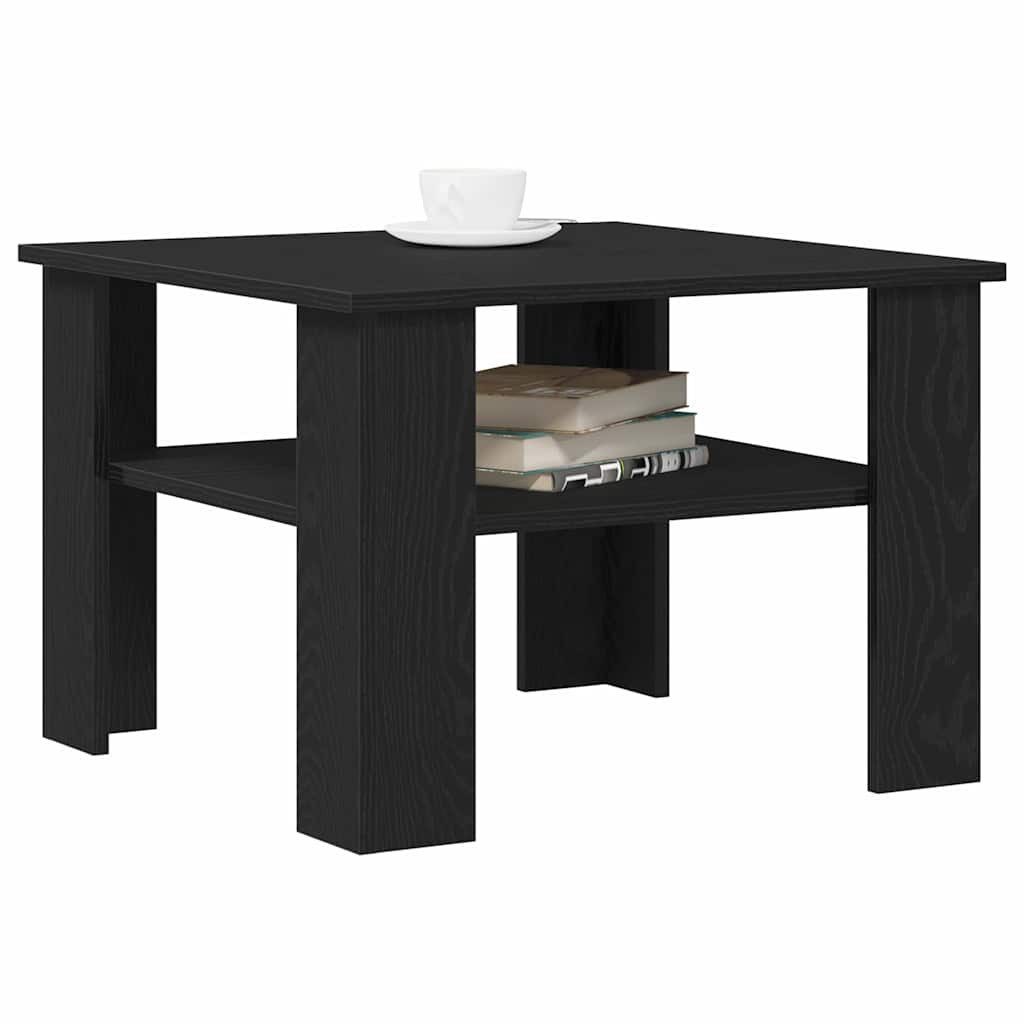 vidaXL Couchtisch Couchtisch Schwarz Eichen-Optik 60 x 60 x 42 cm Holzwerkstoff (1-St)