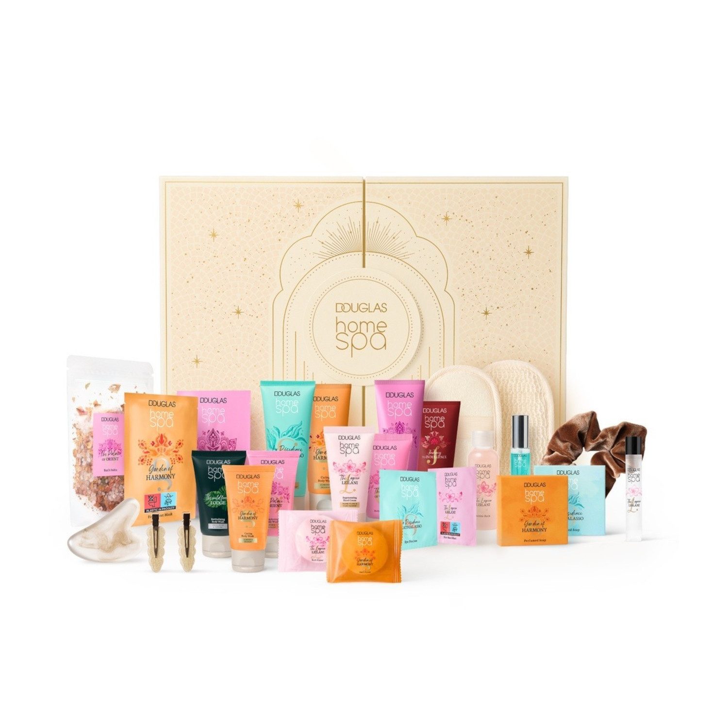 Douglas Adventskalender Douglas Home Spa Pflege Adventskalender 2025 – 24-tlg. Geschenkset (24-tlg), 24-tlg. Adventskalender Home Spa Inkl. Gua Sha & Tools