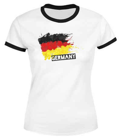 MoonWorks Print-Shirt Damen WM-Shirt Deutschland Fußball EM 2024 Fußballeuropameisterschaft