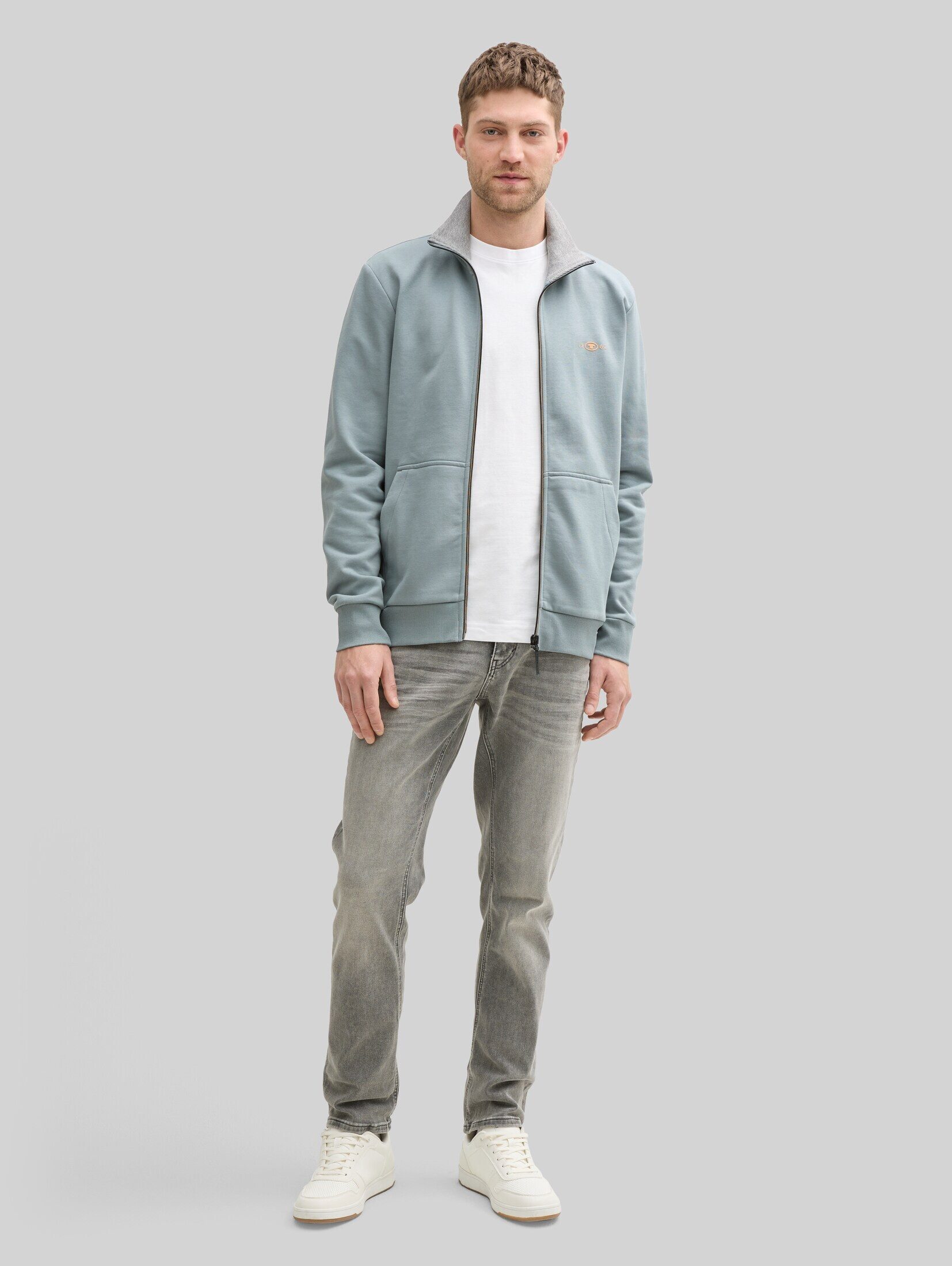 TOM TAILOR Sweatshirt Strick & Sweatshirts Sweatjacke mit Stehkragen