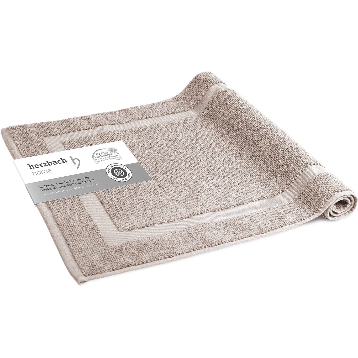 Herzbach Home Badematte Spa 60x100 cm, Baumwolle, Rechteckig, 1000g/m², Pre günstig online kaufen