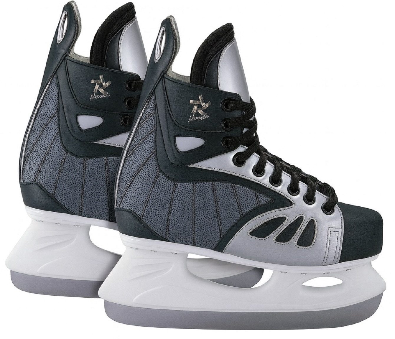 L.A. Sports Schlittschuhe Eishockeyschuhe Gr. 34 / 35 / 36 / 37/ #13630, (Spar-Set, 2-St), Doppel-Größensystem (über Einlegesohle verstellbar)