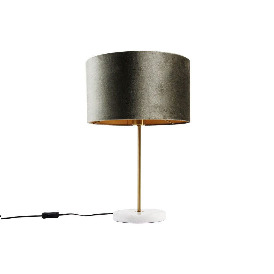 Qazqa Tischleuchte Kaso shade, ohne Leuchtmittel, Warmweiß, QAZQA Tisch­leuchte, e27, Messing, Stahl, classic-antique