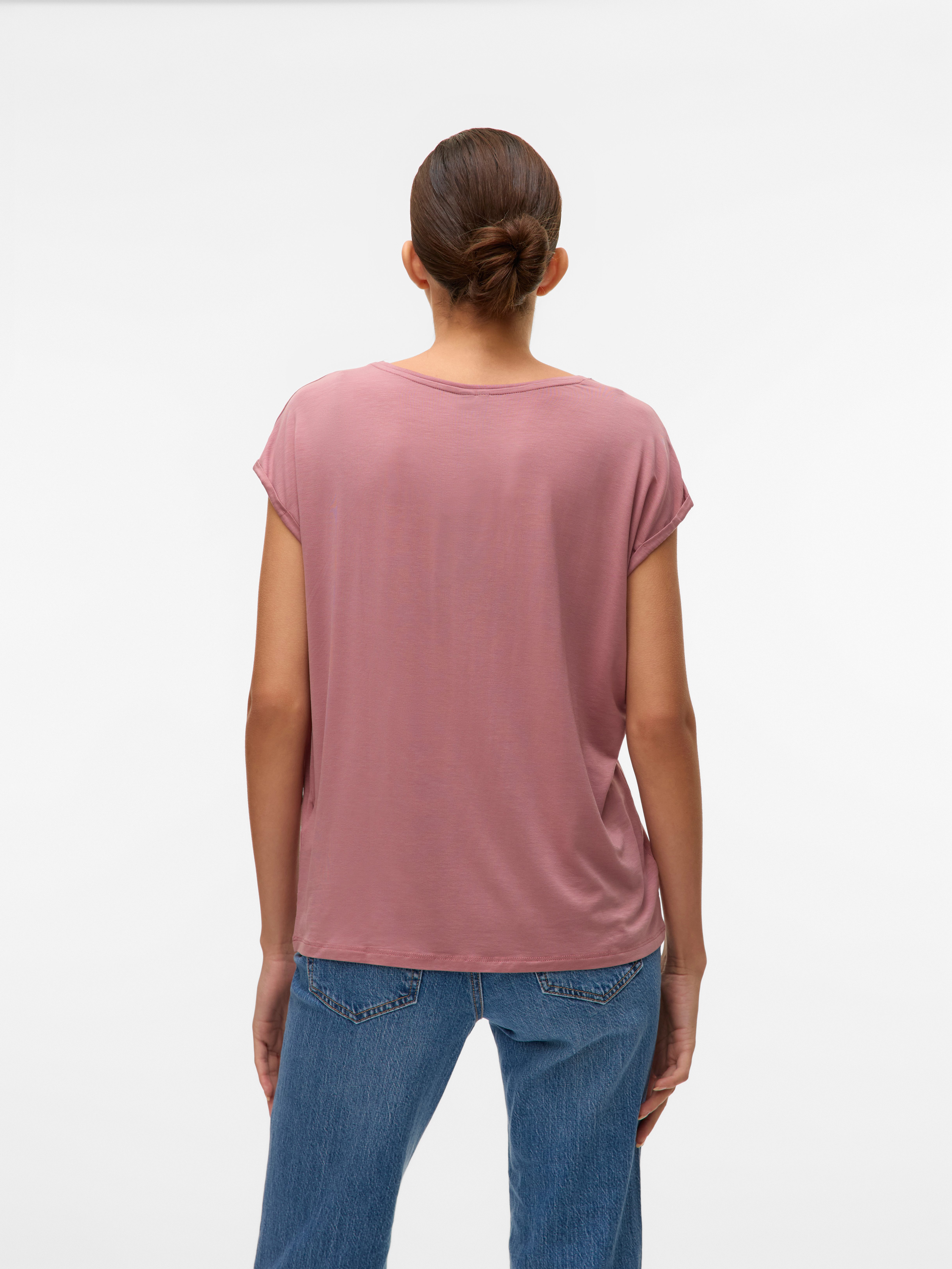 Vero Moda T-Shirt VMAVA PLAIN SS TOP JRS NOOS Materialmix, regular fit