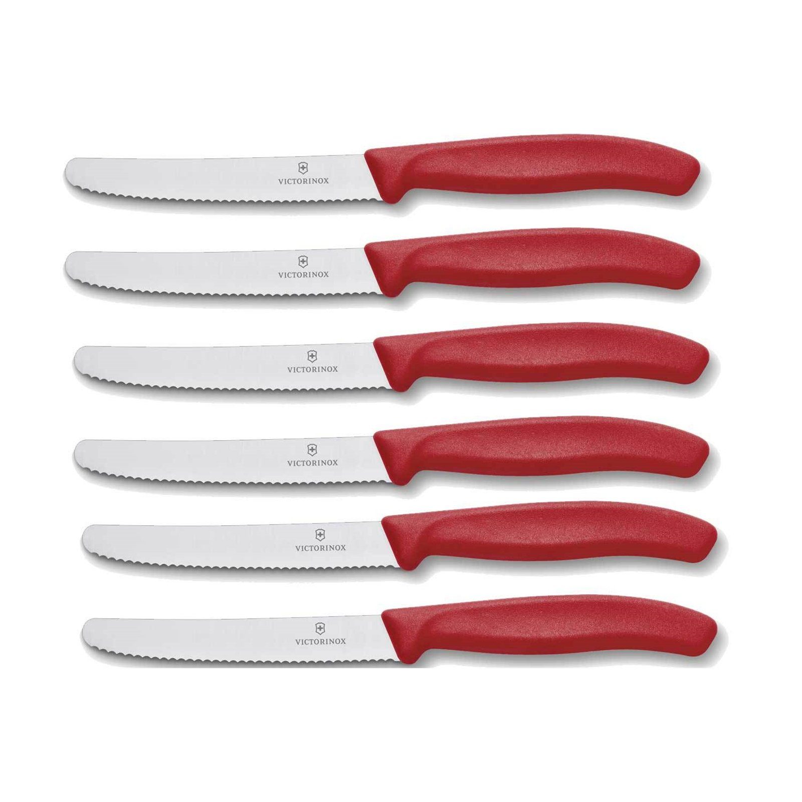 Tomatenmesser Messerset Rot Messer-Set (6-tlg), Brötchenmesser 6-teilig Victorinox