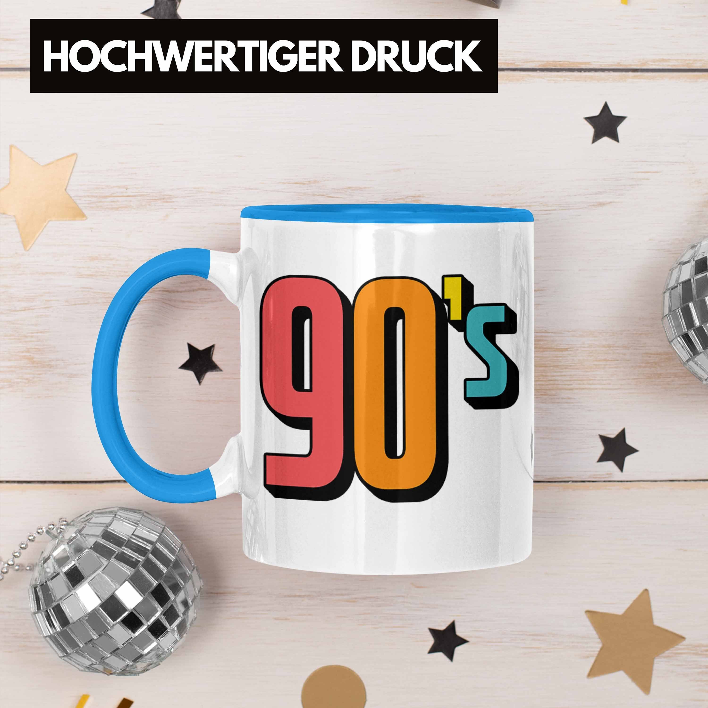 Jahre Trendation für Nostalgiker Blau Tasse Retro 90er Tasse Geschenk - "90's"