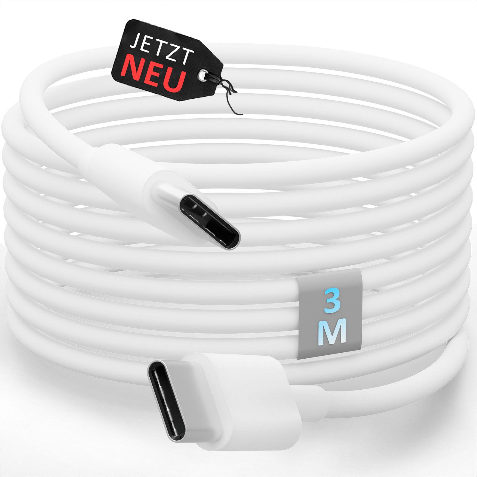 GreenHec USB C Ladekabel 60w 1m 2m 3m Cable Datenkabel Typ-C Kabel USB-Kabel, Keine Angabe, Typ C (Eurostecker), USB-C (300 cm), iPhone 15 16 Samsung Galaxy S22 S23 S24 Aufladekabel