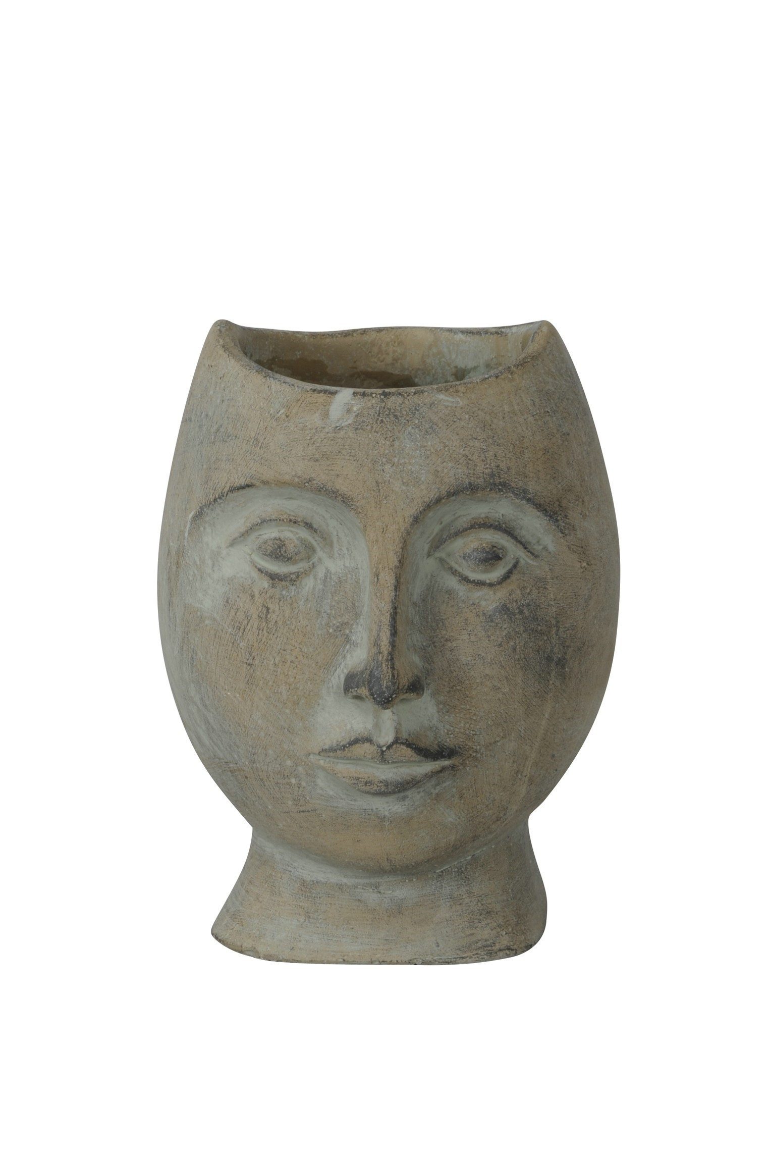 finehomegarden Übertopf Pflanzkopf Zement patina/grau Büste Ø15x13,5cmH18,5cm Skulptur (1 St), Pflanzgefäß Gesicht Pflanztopf Topf / Paket