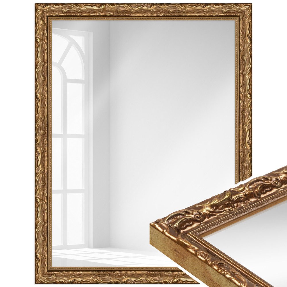 WANDStyle Wandspiegel H530, Gold, aus Massivholz günstig online kaufen