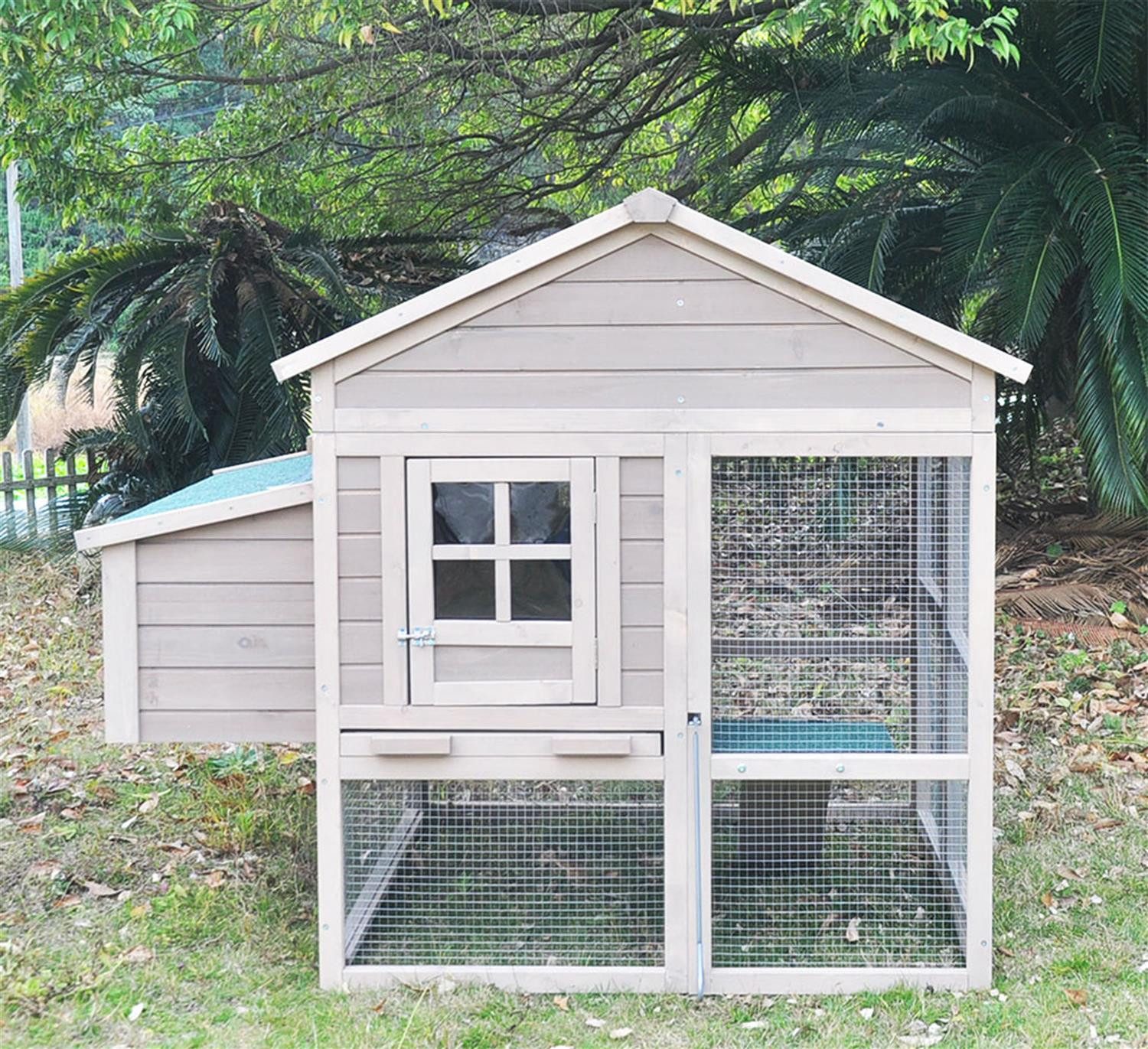 Zoopplier Hühnerstall Hühnerstall Hühnerhaus winterfest 04Pickerparadies, wetterfest Hühnerkäfig Chickenhouse mit Freigehege für 2-4 Hühner