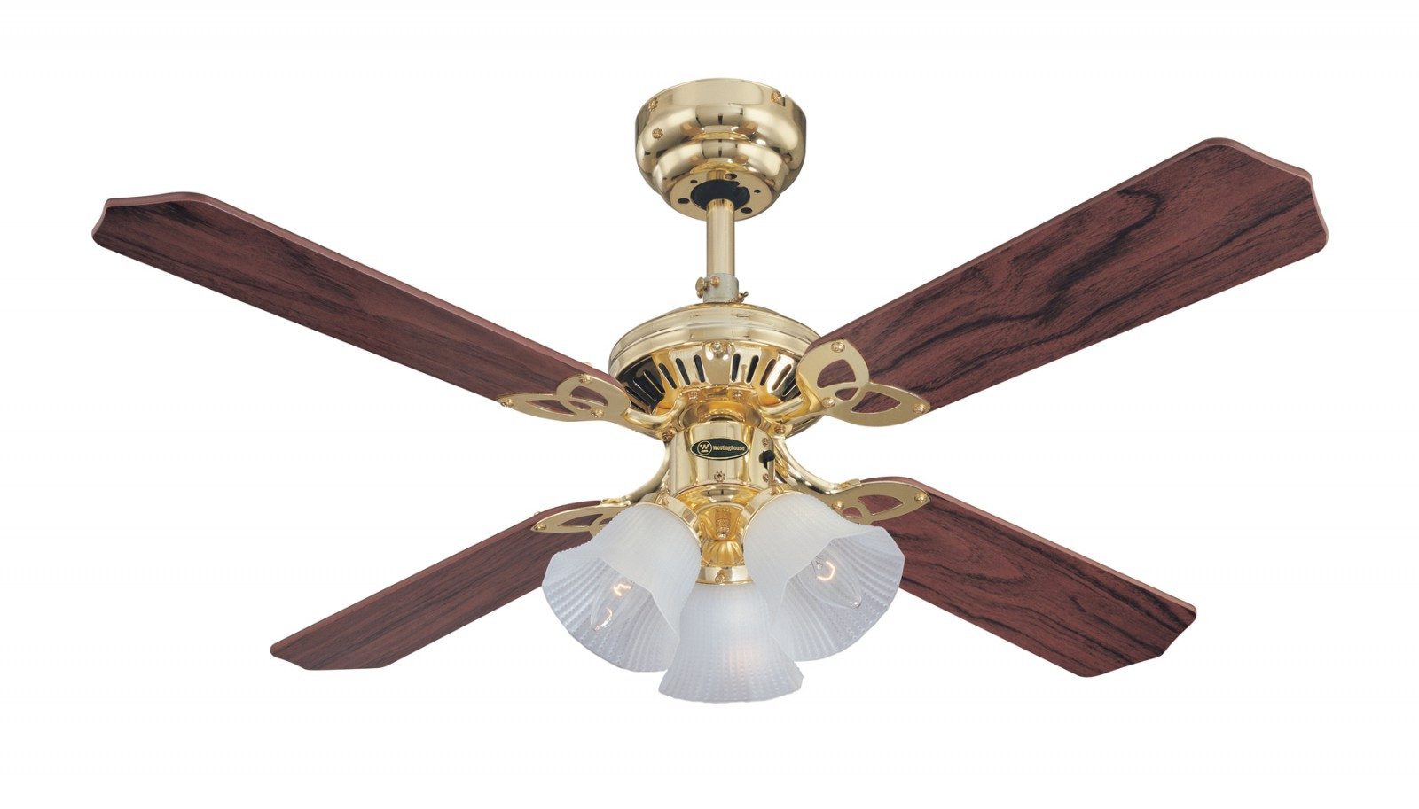 Westinghouse Deckenventilator Deckenventilator Princess Trio Messing poliert 105 cm, Mit Zugschnur