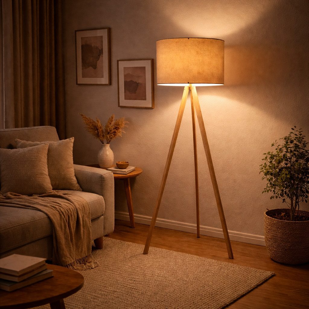 Opviq Stehlampe,Beige, Stehlampen, 20 x 38 cm, Leuchtmittel austauschbar, ohne Leuchtmittel, Robust & Langlebig