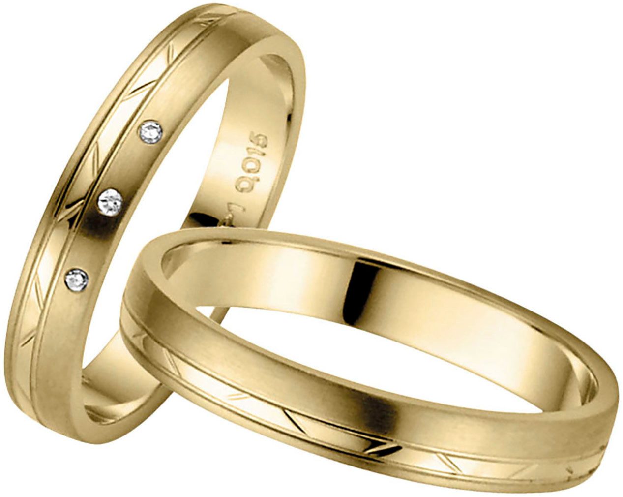 Firetti Trauring Schmuck Geschenk Gold 375 Hochzeit Ehering "LIEBE", Made in Germany - wahlweise mit oder ohne Brillanten