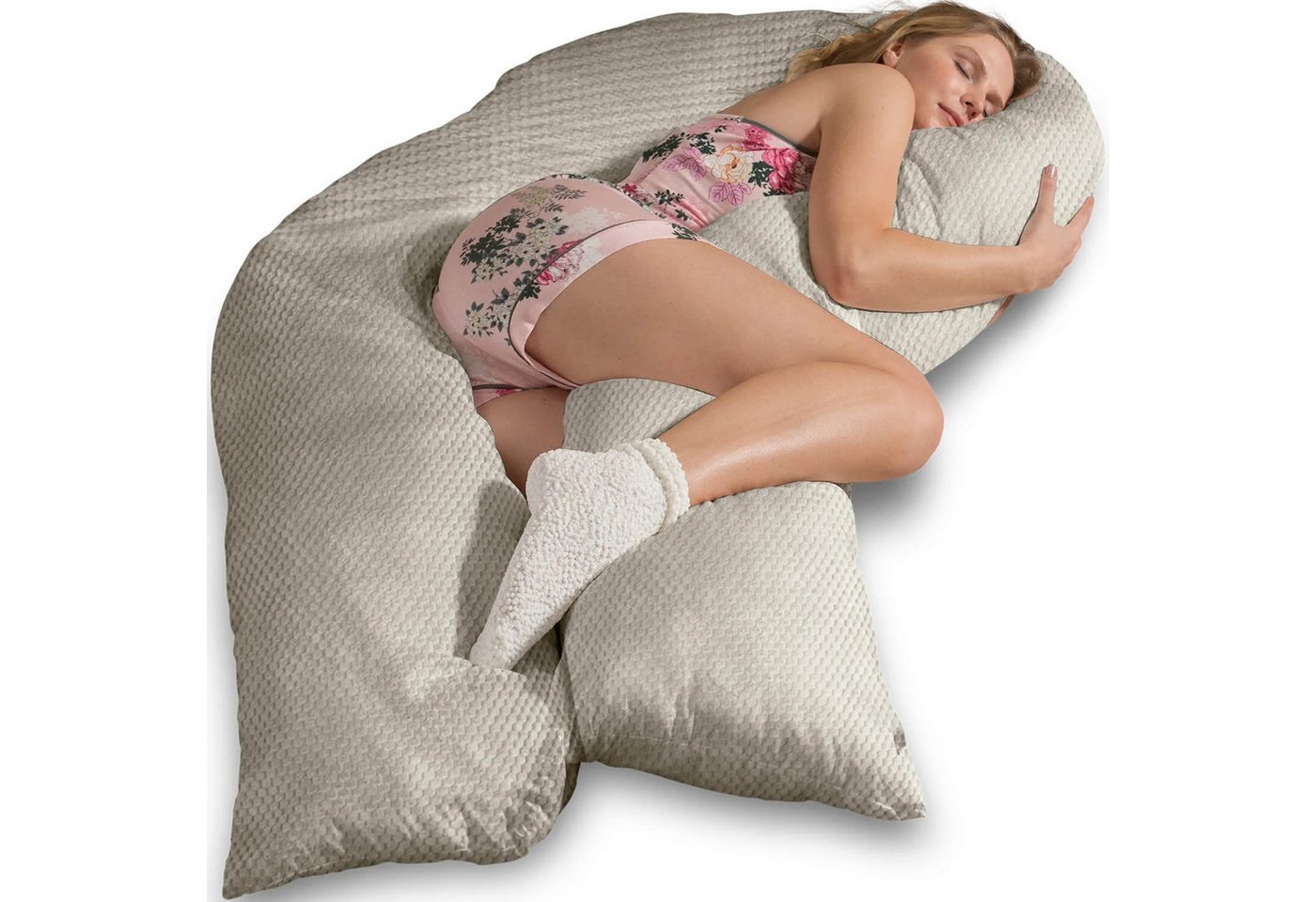 Traumreiter Seitenschläferkissen Traumreiter U Visco Kissen mit Bezug Velour Deluxe