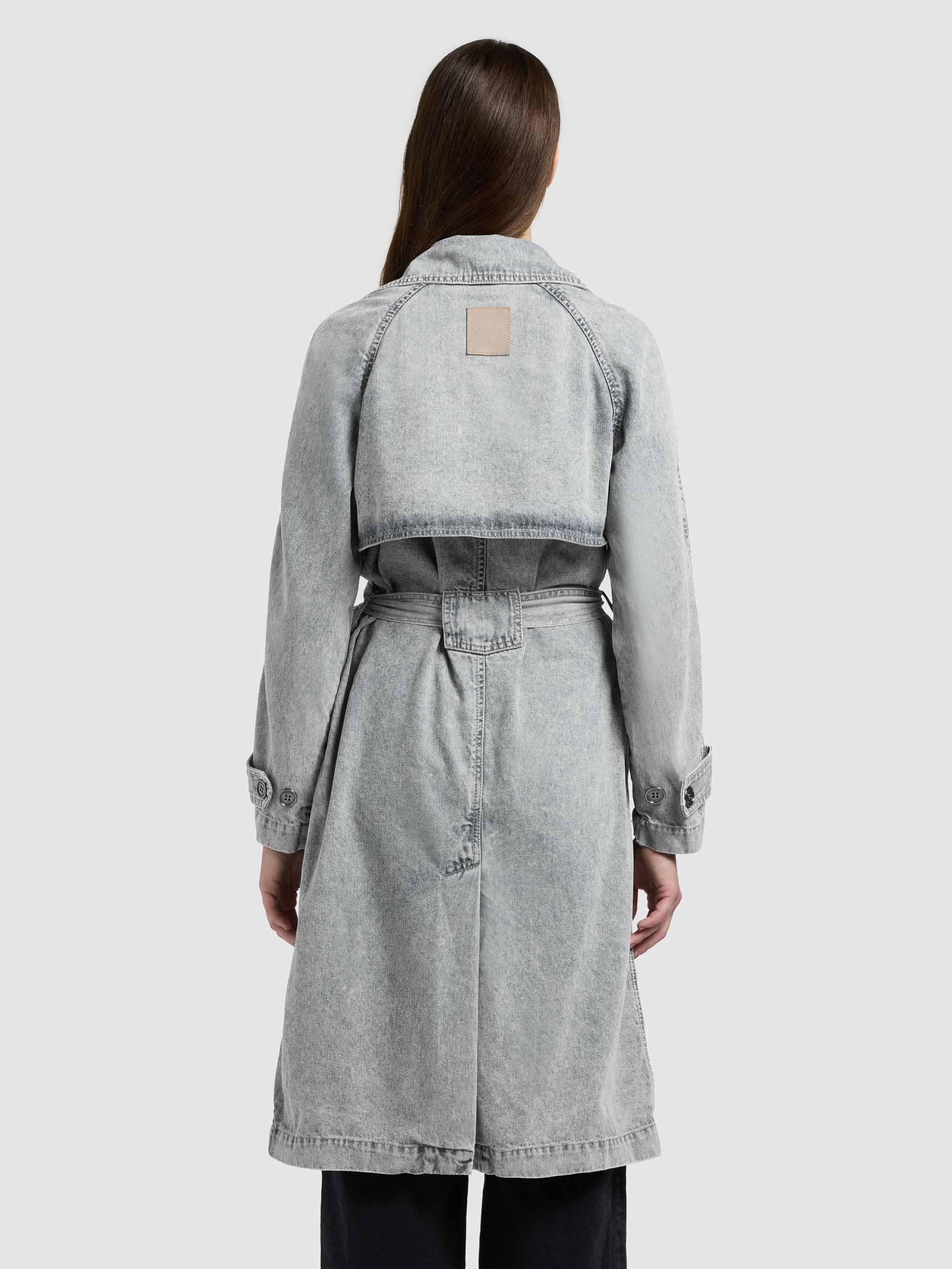 khujo Trenchcoat Enza Damen Übergangsmantel in Jeans-Optik