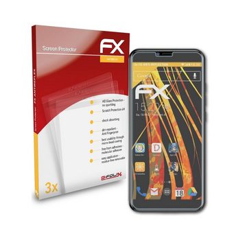 atFoliX Schutzfolie für myPhone Prime 4 Lite, (3 Folien), Entspiegelnd und stoßdämpfend