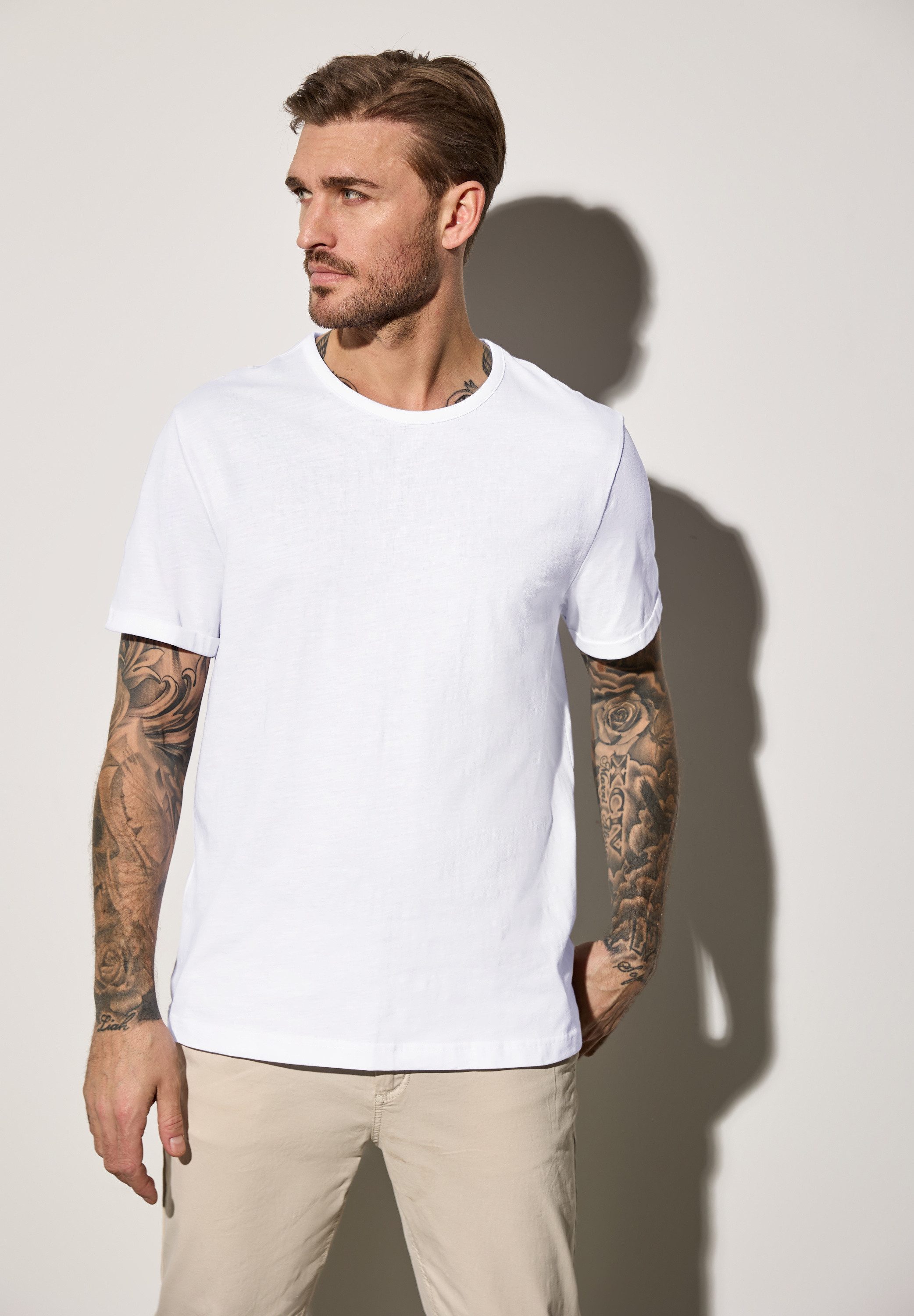 STREET ONE MEN T-Shirt aus reiner günstig online kaufen