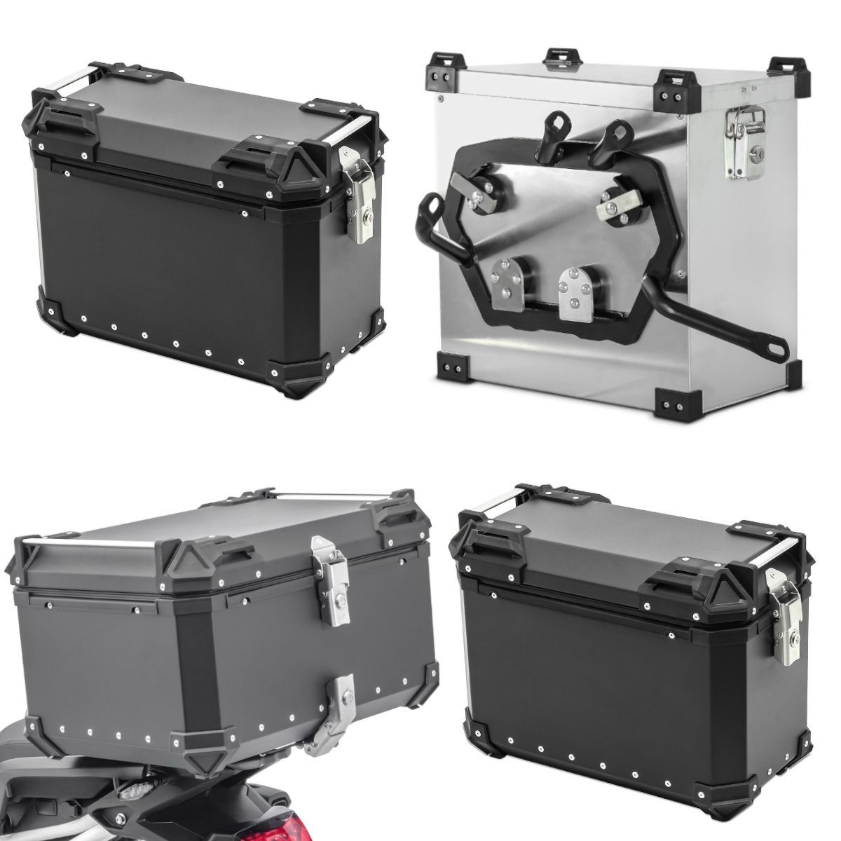 Bagtecs Koffer Motorrad Alukoffer # XW30 30 Liter Universal schwarz rechts + Seitenko
