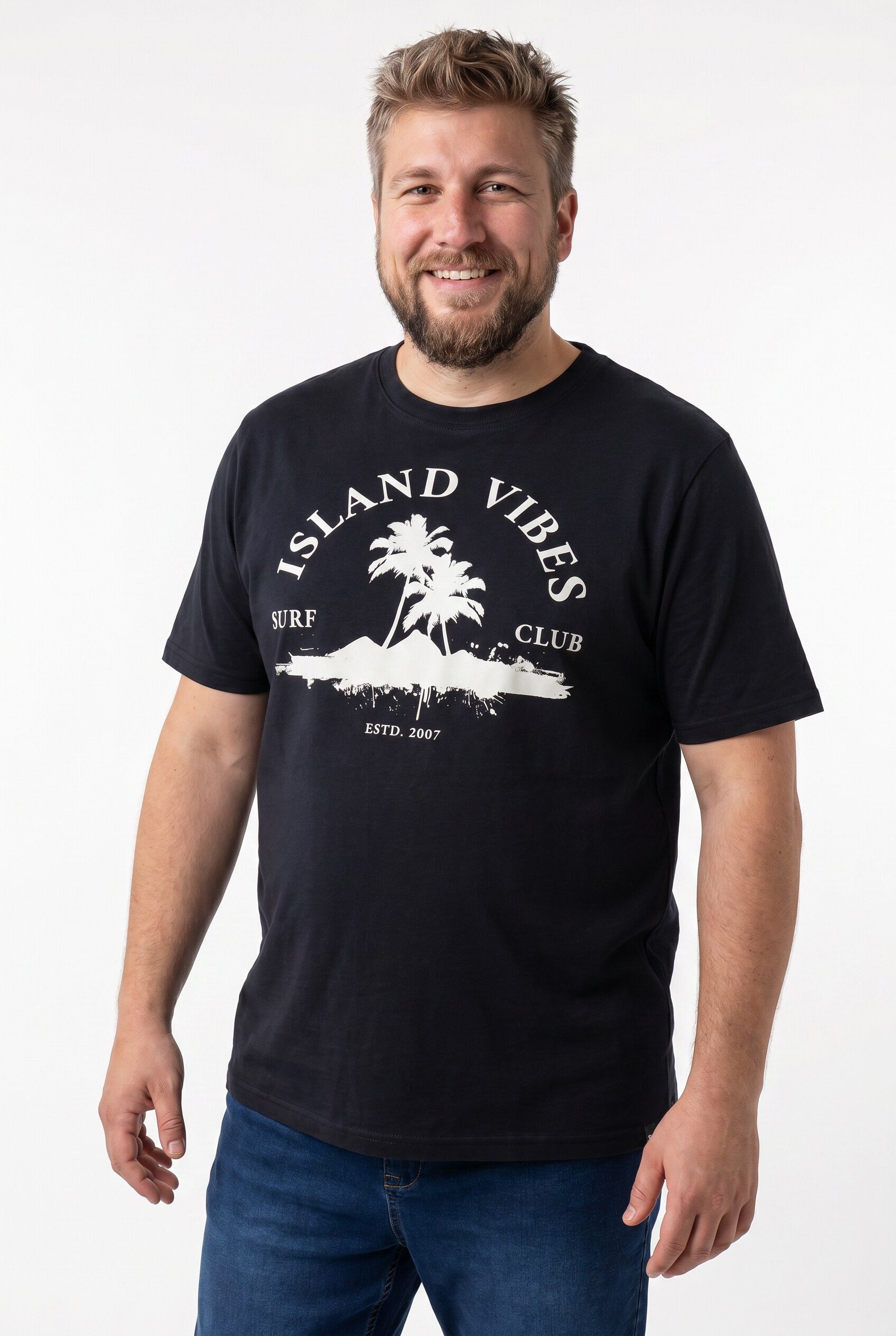 T-Shirt T-Shirts 2er-Pack Halbarm Print Rundhals bis 8 XL