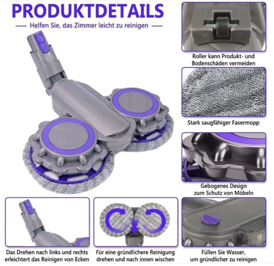 Lamon für Wischaufsatz Staubsauger V7/V8/V10/V11 Staubsaugerdüsen-Set Dyson Staubsaugerdüsen-Set