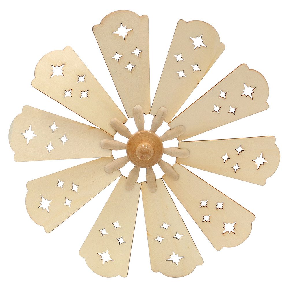 Dekohelden24 Weihnachtspyramide 10 Stück Holz Pyramiden-Ersatzflügel inkl. Kopf, cm