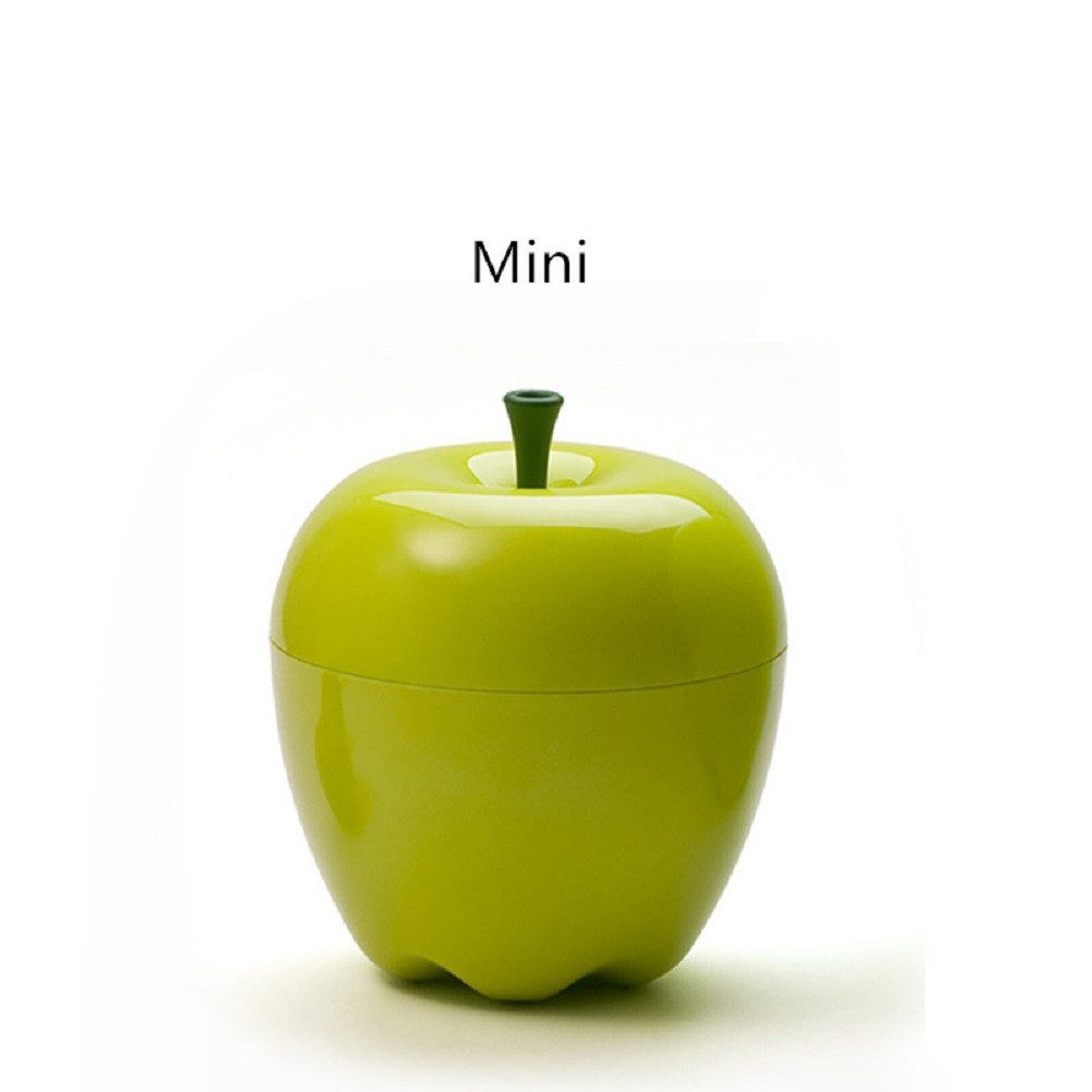 Qualy Design Aufbewahrungsbox Mini Happle Grün (Kunststoff, 1 St., ca. Ø 18 cm x 22 cm), Apfel Box Vorratsbehälter, lebensmittelecht