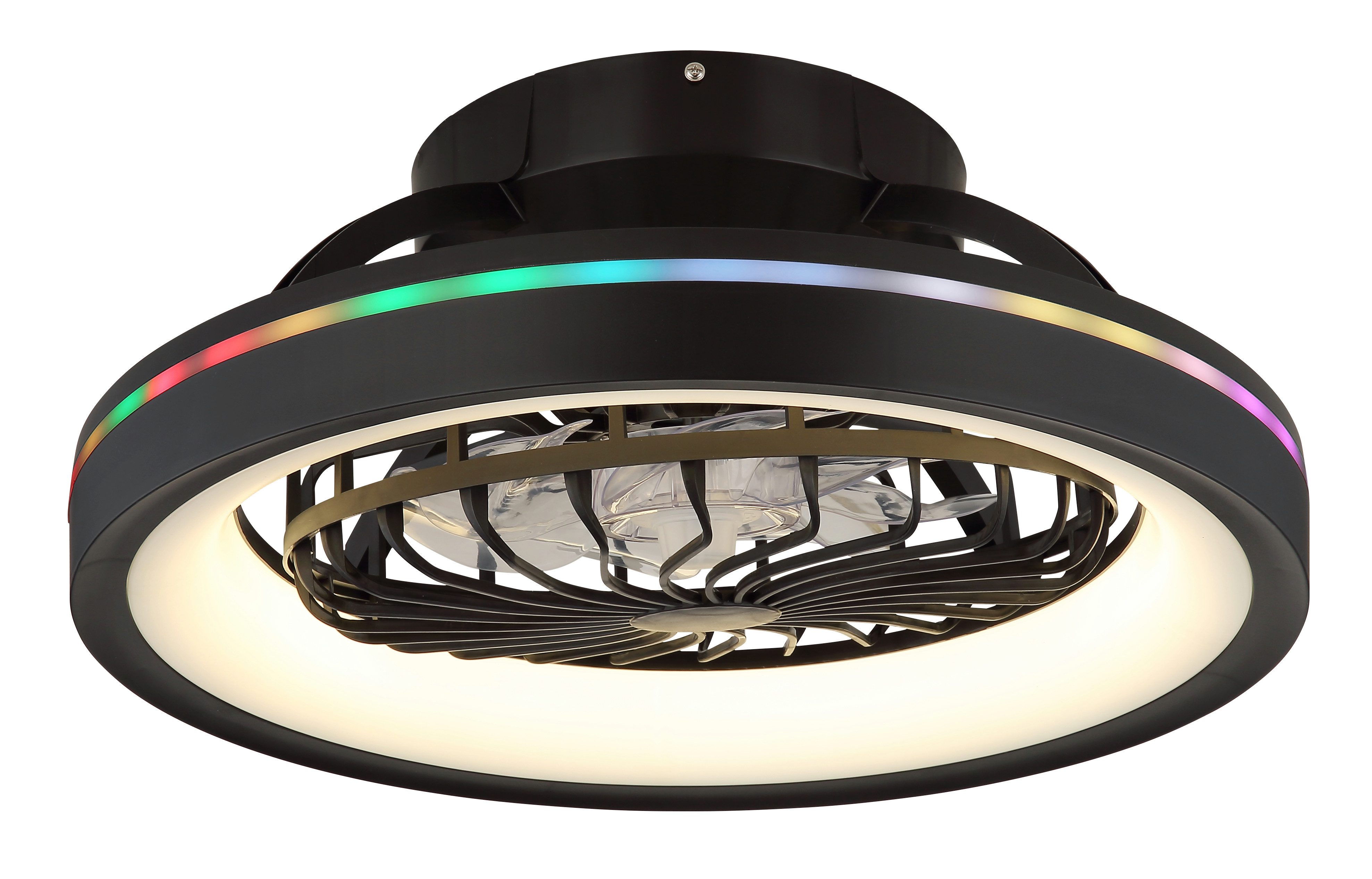 GLOBO LIGHTING Deckenleuchte DEANNE, Dimmfunktion, Memoryfunktion, Nachtlichtfunktion, RGB, Timerfunktion, Ventilatorfunktion, mehrere Helligkeitsstufen, LED fest integriert, warmweiß - kaltweiß, Ventilator opal kühlen-heizen RGB Regenbogen modern Wohnzimmer