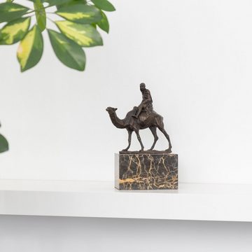 Moritz Skulptur Bronzefigur Kamel und Reiter, Bronze Fiugren für Regal