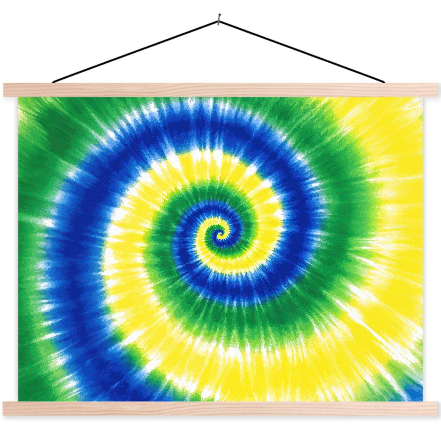 MuchoWow Poster Spirale - Grün - Rotierend, (1 St), Posterleiste, Textilposter für Wohnzimmer, Bilderleiste, 40x30 cm