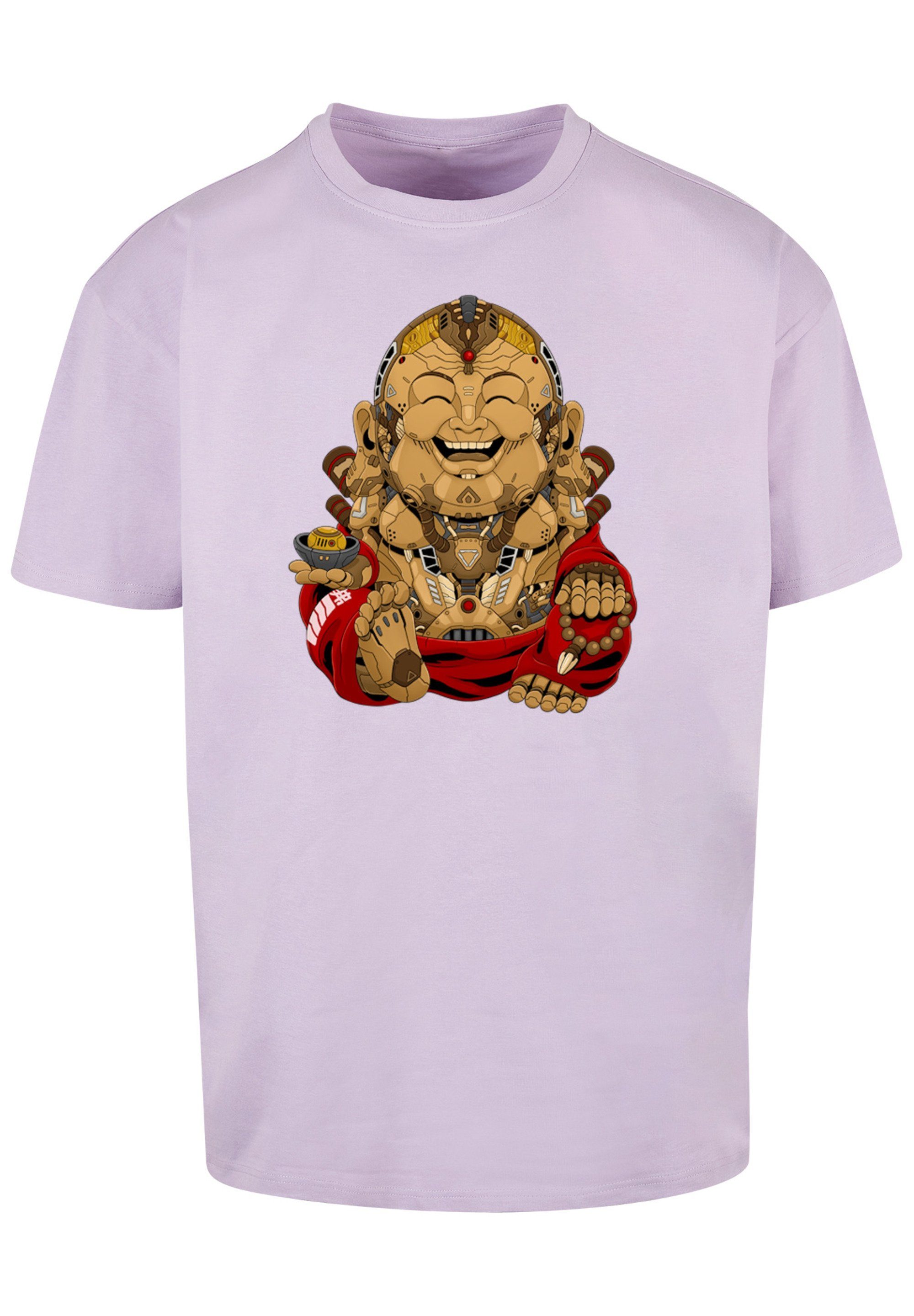Print F4NT4STIC Happy STYLES Buddha Cyber T-Shirt lilac CYBERPUNK