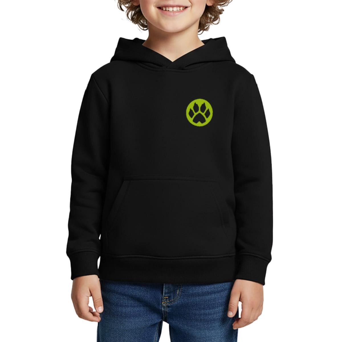 Spreadshirt Hoodie Miraculous Cat Noir Umrisse Front- & Backprint Kinder Premium Hoodie (1-tlg)