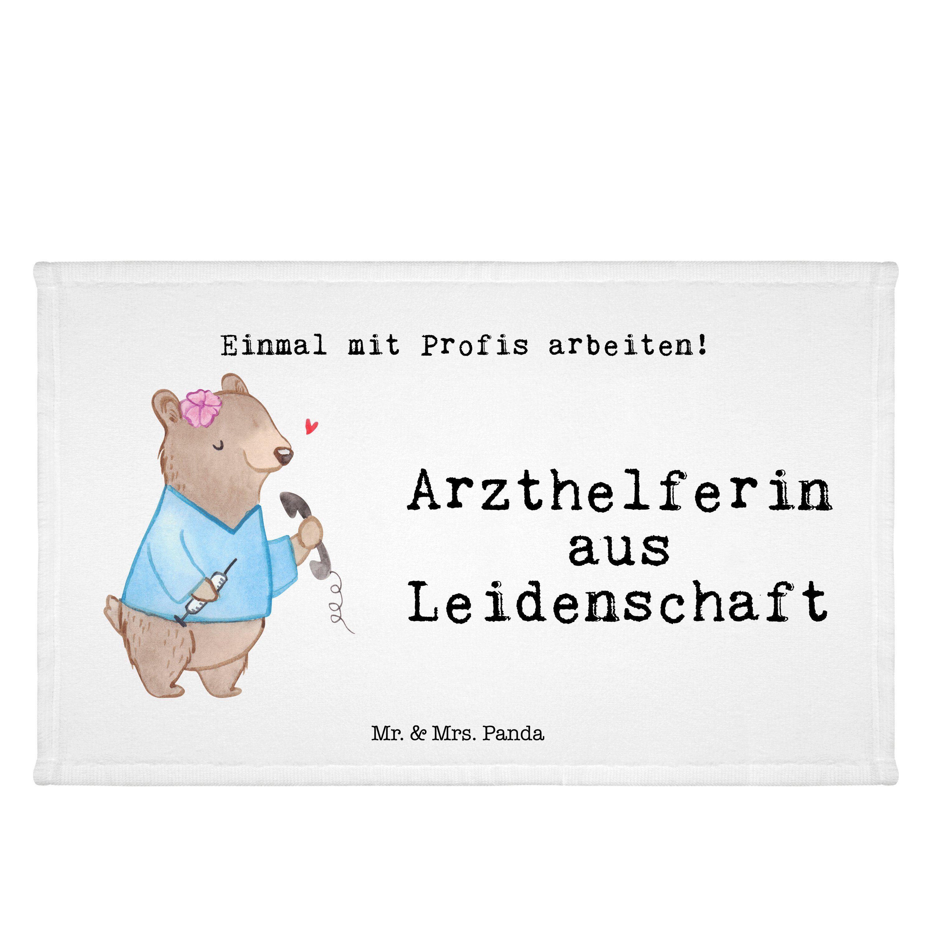 Mrs. Panda aus (1-St) Schenken, Arzthelferin Leidenschaft Kra, Mr. - & Firma, - Geschenk, Handtuch Weiß