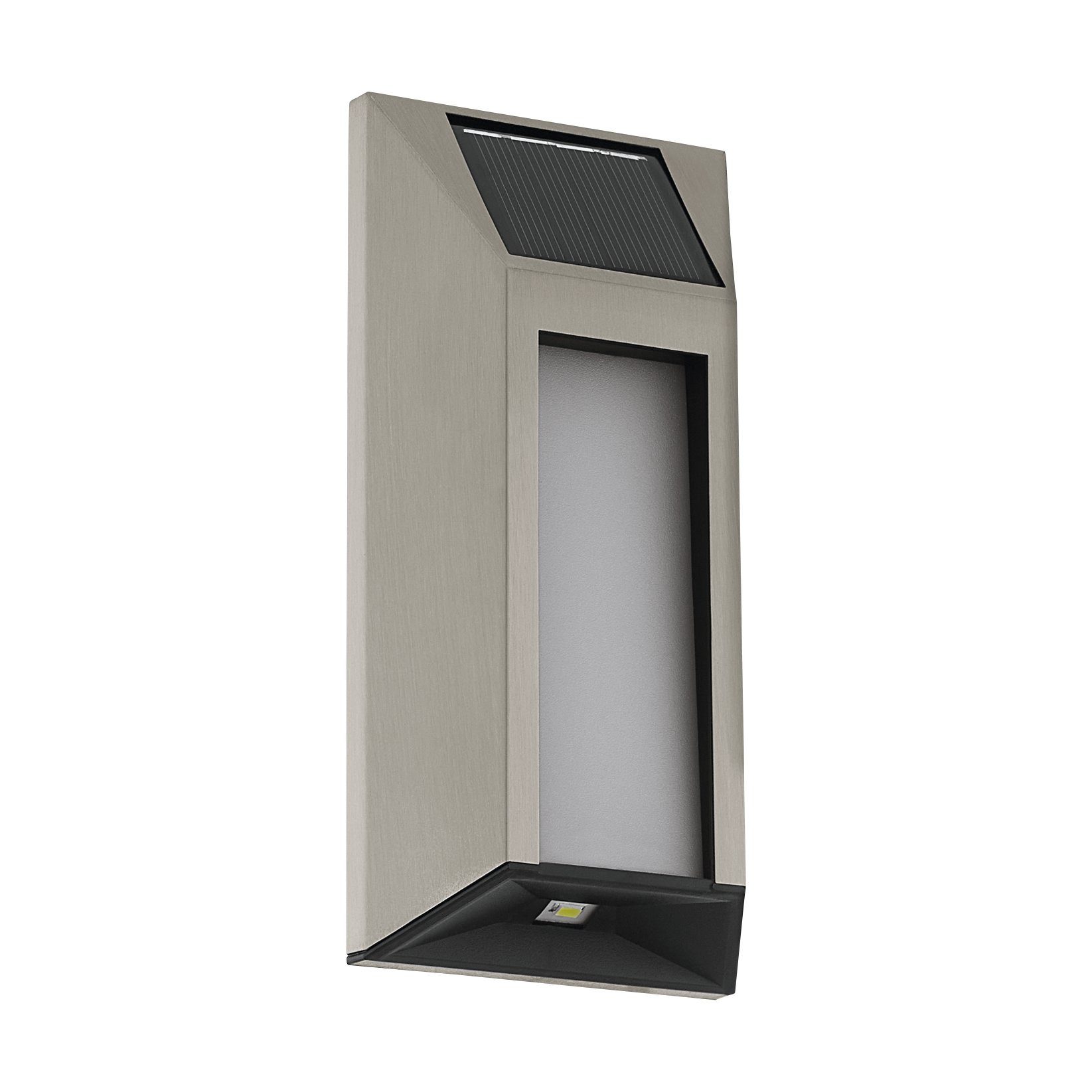 EGLO LED Solarleuchte Z_solar, Leuchtmittel inklusive, Z_SOLAR - Schwarz, Edelstahl - L8,6 x B4 x H18 cm - IP44