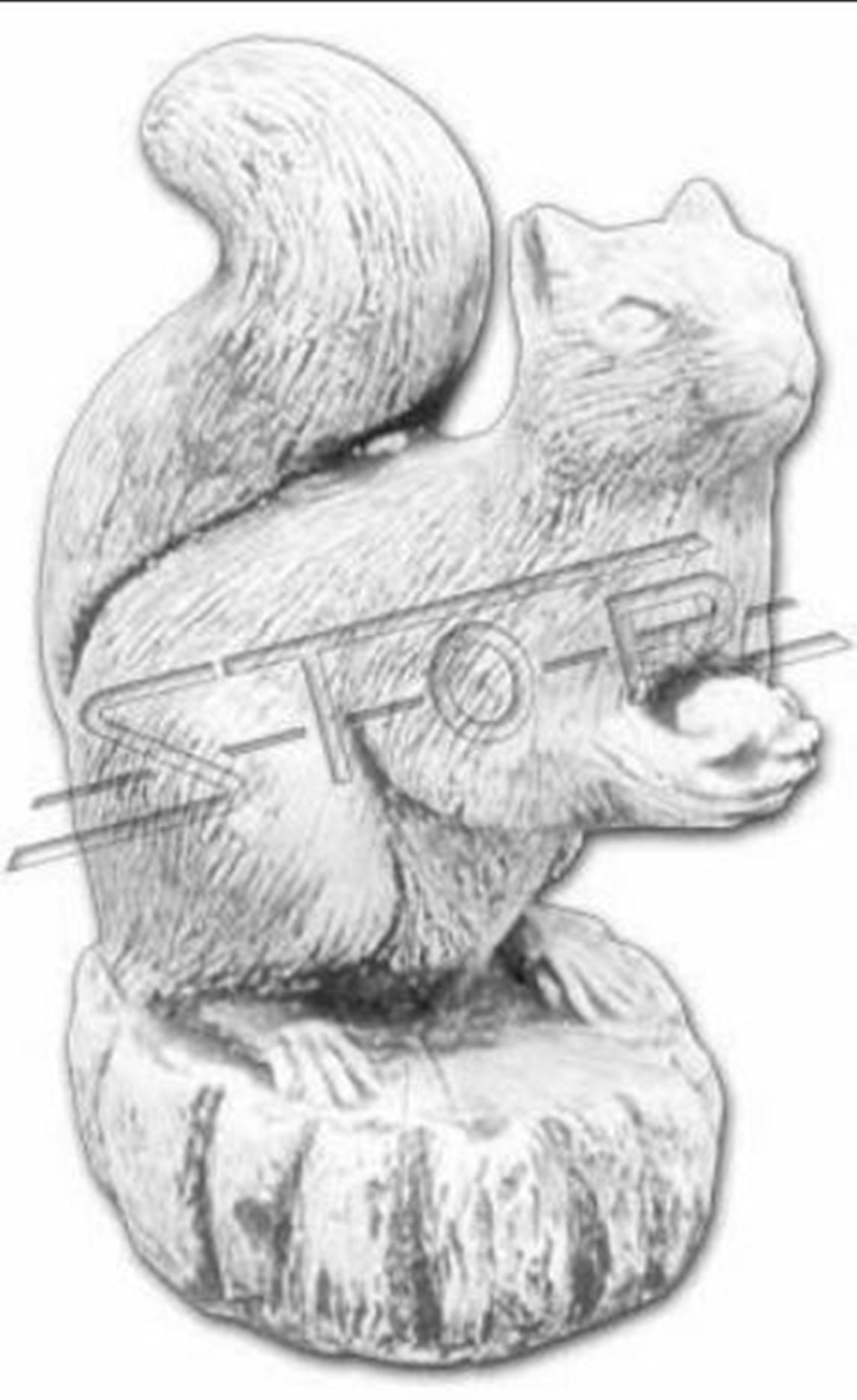 Figur Skulptur Stein Garten Figuren Dekoration JVmoebel Eichhörnchen Statue Terrasse
