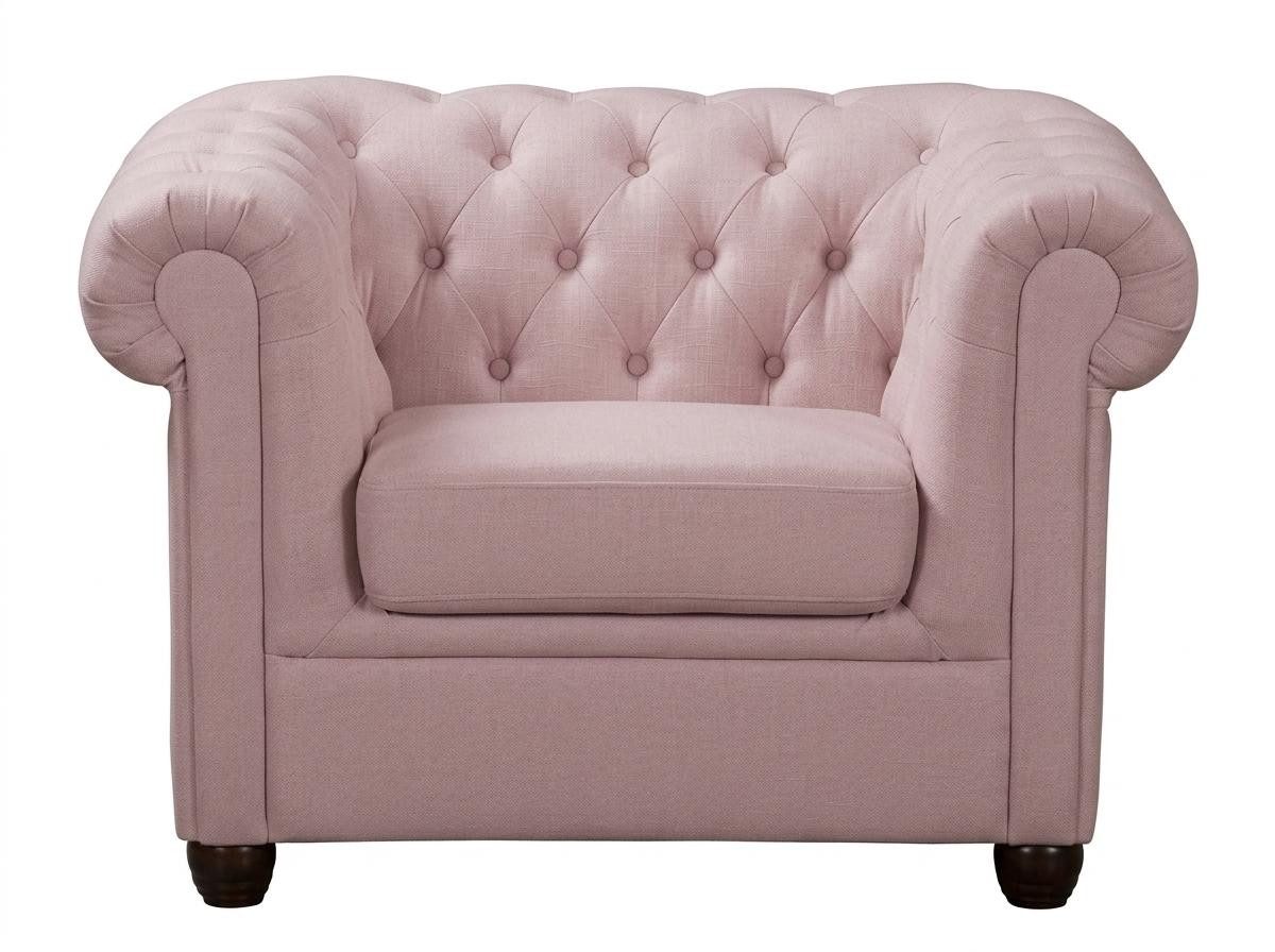 JVmoebel Chesterfield-Sessel Hellbeiger Chesterfield Sessel Gesteppter Stoffsessel Polstermöbel (1-St), Made in Europa
